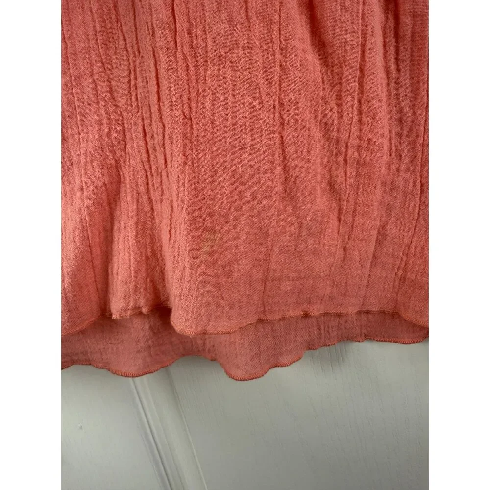 Elan Women's Long Sleeve Tunic Swim Cover Up Pink Cotton Size M Medium